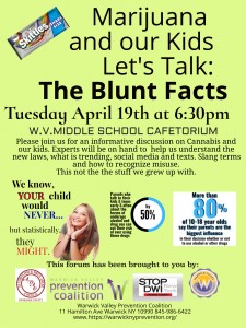 Marijuana & Our Kids Let's Talk: The Blunt Facts @ Warwick Valley Middle School | Warwick | New York | United States