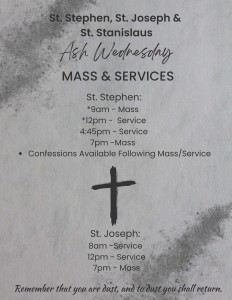 Ash Wednesday Services @ St. Stephen Parish