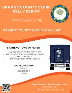 Mobile DMV | Greenwood Lake @ Village Hall | Greenwood Lake | New York | United States